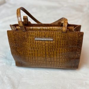 Vintage Cole Haan Croc Leather Embossed Handbag